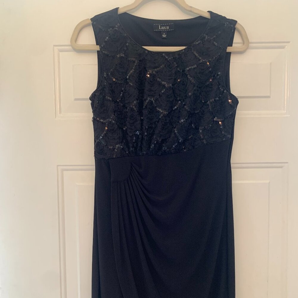Black Lux II Sequined Sleeveless Knee Length Cocktail Dress Size 6